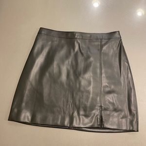 Hollister Black Leather Skirt High Rise
